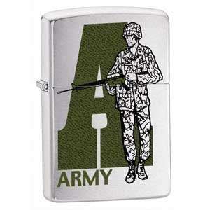  Zippo Army,Brushed Chrome #21103: Sports & Outdoors