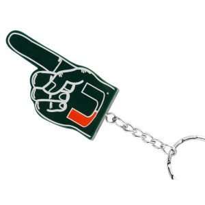 Miami Hurricanes #1 Finger Keychain NCAA:  Sports 
