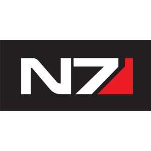 Mass Effect N7 Wall Art Sticker Decal Peel and Stick. White and Red