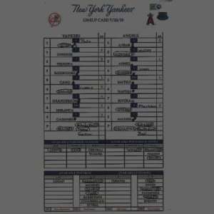 Angels at Yankees 7 20 2010 Game Used Lineup Card (FJ095691)   Other 