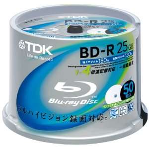  TDK Blu ray Disc 50 Spindle   25GB 4X BD R   Printable 
