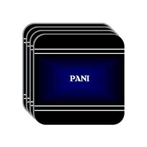 Personal Name Gift   PANI Set of 4 Mini Mousepad Coasters (black 