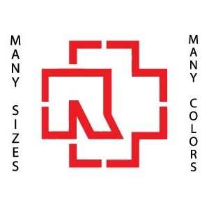  12 High   Red   Rammstein Logo Self Adhesive Vinyl Decal 