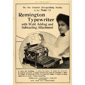   Ad Model 11 Remington Typewriter Wahl Adding Math   Original Print Ad