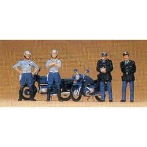  Preiser 10191 French Police (4) with 2 Motorcycles Toys & Games