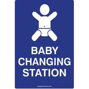  ADA Compliant Baby Changing Station Restroom Signs   6x9 