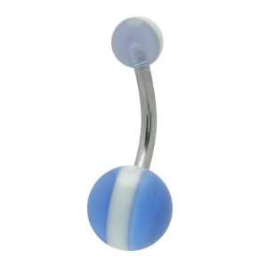  Uv Acrylic Ball Bead Belly Button Ring   0530: Jewelry