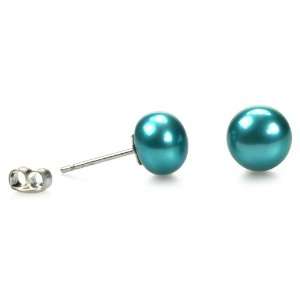  Mint Candy   Teal Colored Pearl Studs Love My Pearls 