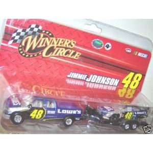  Johnson #48 Lowes Pick Up Truck Trailer With 1/64 Scale Diecast Car 