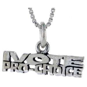  Sterling Silver I VOTE PRO CHOICE Talking Pendant: Jewelry
