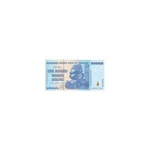  2008 Zimbabwe 100 trillion dollar banknote, UNC: Toys 