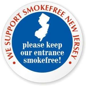 We Support SmokeFree New Jersey Window Decal GlassPal Window Decal 