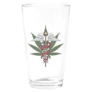  Pint Drinking Glass Medical Marijuana Symbol: Everything 