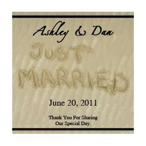  Style 10611 Written in the Sand Wedding Label Square 