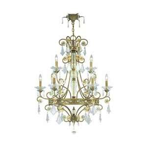  Fashion Forward 9 Light Crystal Candle Chandelier in Gold 