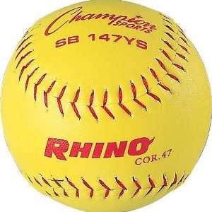   11 Inch Optic Yellow Synthetic Leather Softball: Sports & Outdoors