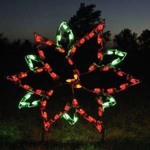  Lighted Holiday Display 1237 Small Poinsettia   C7 LED 
