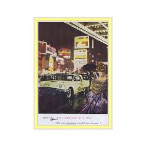  1959 Ford Thunderbird White Times Square Vintage Ad 