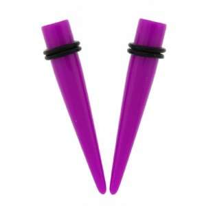  Acrylic Neon Taper   Purple   14G   Sold as a Pair 