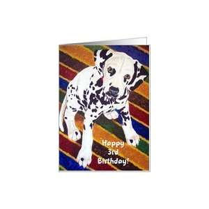  Three Year Old Happy Birthday, Dalmatian puppy Card: Toys 