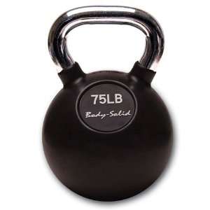  Body Solid 75 lb Rubber Coated Kettlebell: Sports 