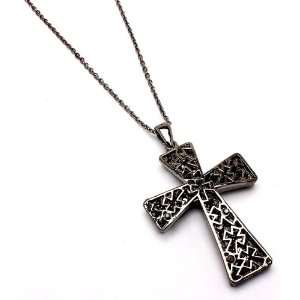  Double Cross with Crystal Stud Necklace: Everything Else