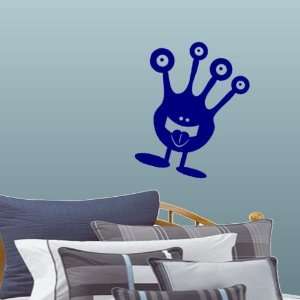  Blue Large Fun Monster with Four Eyes Wall Decal: Home 