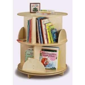  2 Level Carousel Book Stand in Maple Finish Furniture 
