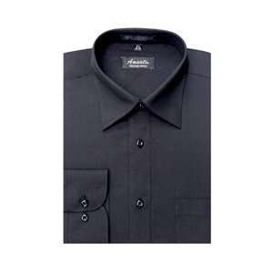   Mens Wrinkle Free Solid Black Dress Shirt: Health & Personal Care