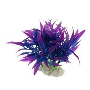   Decor Ceramic Base Plastic Grass Plant Purple Blue: Pet Supplies