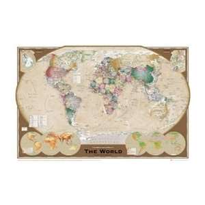  Physical Map World Atlas Vintage Educational Poster 24 x 