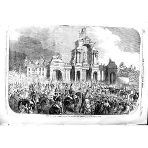  1851 ROYAL PROCESSION WINDSOR BRIDGE ARCH SALFORD