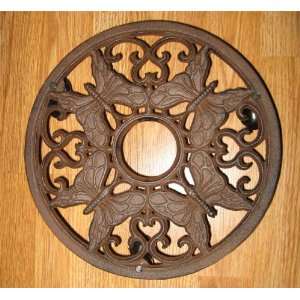 Cast Iron Plant Stand W/3 Rollin Casters Antiqued Rust:  