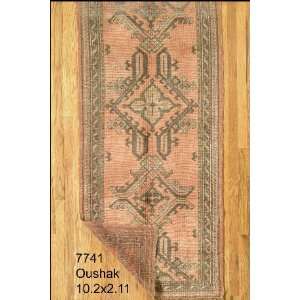  2x10 Hand Knotted Oushak Turkey Rug   211x102