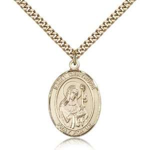  Gold Filled St. Saint Gertrude of Nivelles Medal Pendant 1 