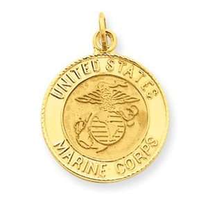   Marine Corps Insignia Disc Pendant   Measures 23.2x17.5mm   JewelryWeb