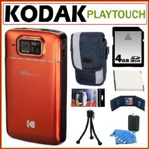 Kodak PlayTouch HD Video Camera REFURBISHED in Orange + 4GB Accessory 