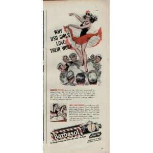  Why USO Girls Love Their Work! .. 1945 Barbasol Ad 