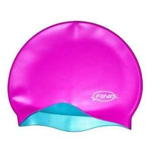  Finis Silicone Swim Cap Reversible   Pink/Aqua Sports 
