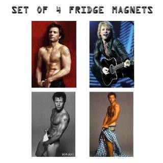 Set of 4 JON BON JOVI Fridge Magnets   Sexy Hunks 002