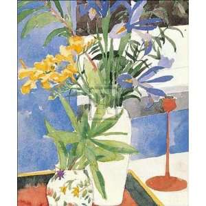  Richard Akerman   Irises And Freesias Size 10x12 Poster 