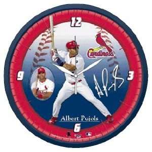  MLB Albert Pujols Cardinals Logo Wall Clock: Sports 