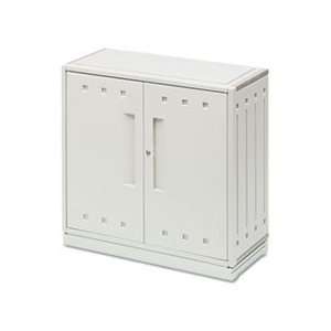   Storage Cabinet, Resin, 36w x 16d x 35h, Platinum: Home & Kitchen