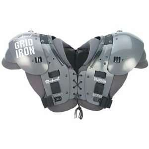   Grid Iron Football Shoulder Pads GREY YOUTH MEDIUM: Sports & Outdoors