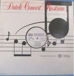 DUTCH CONCERT ROSTRUM, RADIO NEDERLAND   DOUBLE LP  