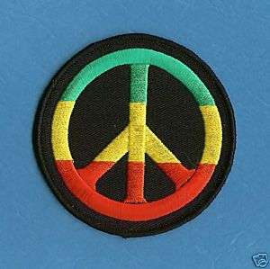 Rasta Peace Sign Hippie Patch Crest Bob Marley  