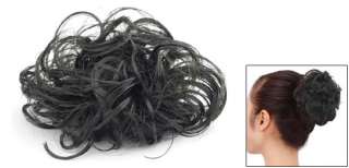Women Curls Wig Bun Wedding Hair Style Hairpiece Black  
