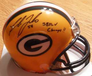 Packers FRANK ZOMBO Signed Mini Helmet AUTO SB Champs  