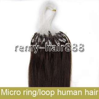 24 REMY micro ring human hair Extension 100s#02 0.7g  