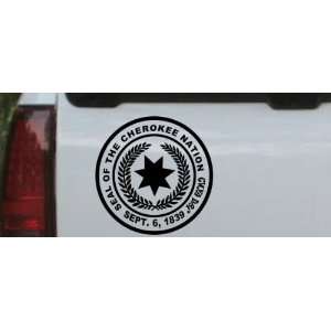 Black 4in X 4in    Seal of the Cherokee Nation Western Car Window Wall 